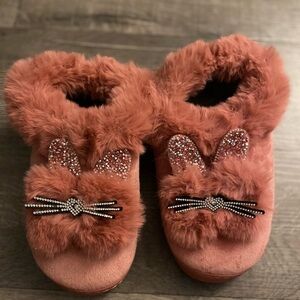 Cozy Pink Bunny Kids Slippers